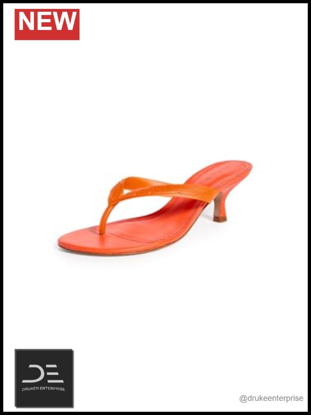 FARM Rio Women's Rob Heel Sandals Kitten Heel Open Toe Thong Strap Leather Sole